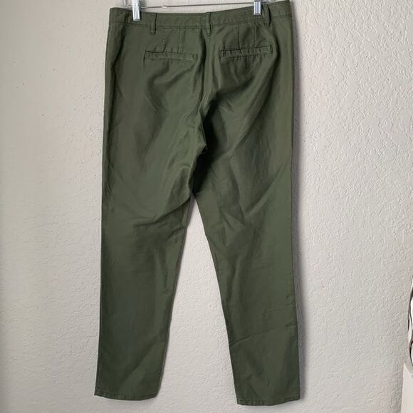 LOFT Marisa Linen Blend Forest Green Women’s Pants Size 6 - Picture 2 of 9
